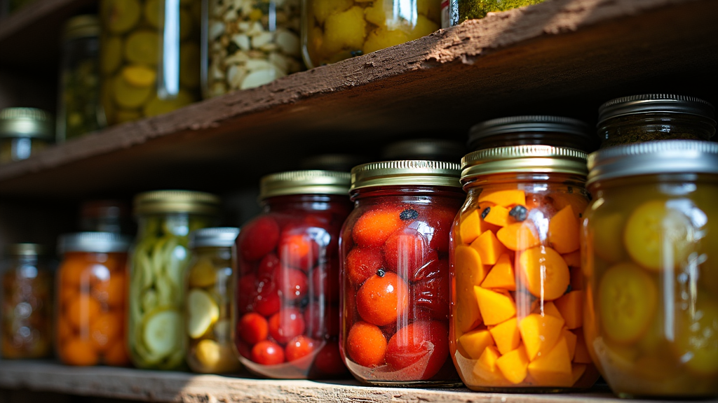 A collection of colorful canned food.