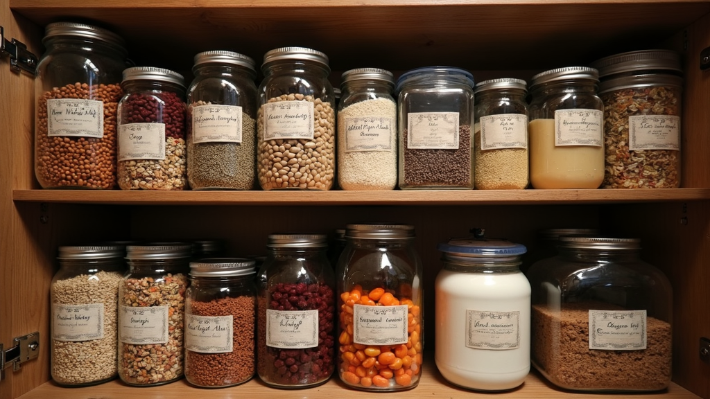 Long term food storage on the shelf.